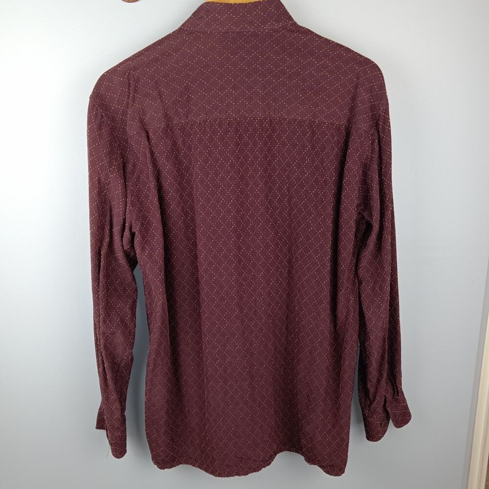 Tommy Bahama 100% Silk Burgundy Patterned Button-Down Shirt Medium - Picture 2 of 5